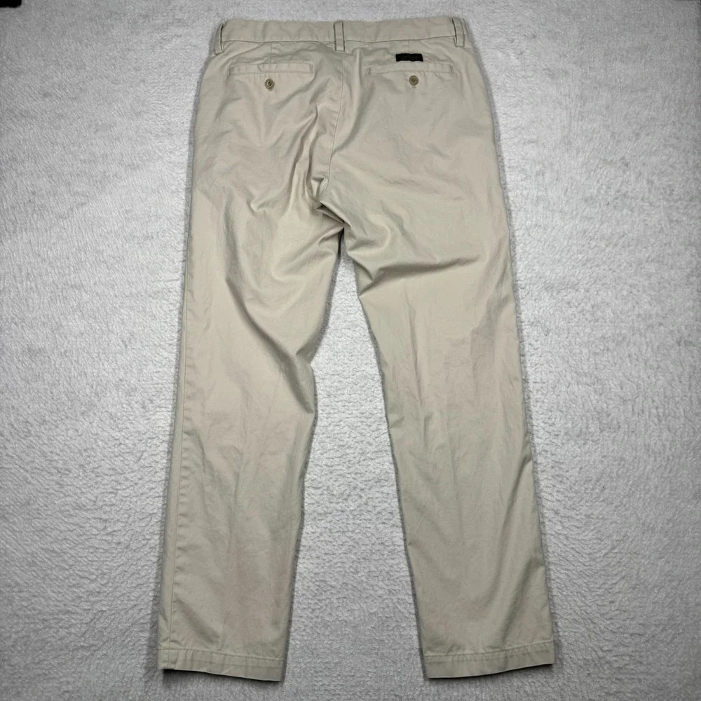 Banana Republic Emerson Flat Front All‎ Cotton Chino Pants Ivory Men's 33x32